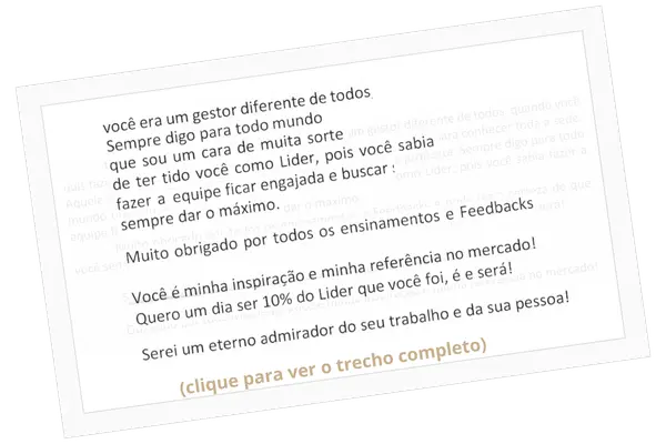 Trecho de carta recebida, com identidade preservada